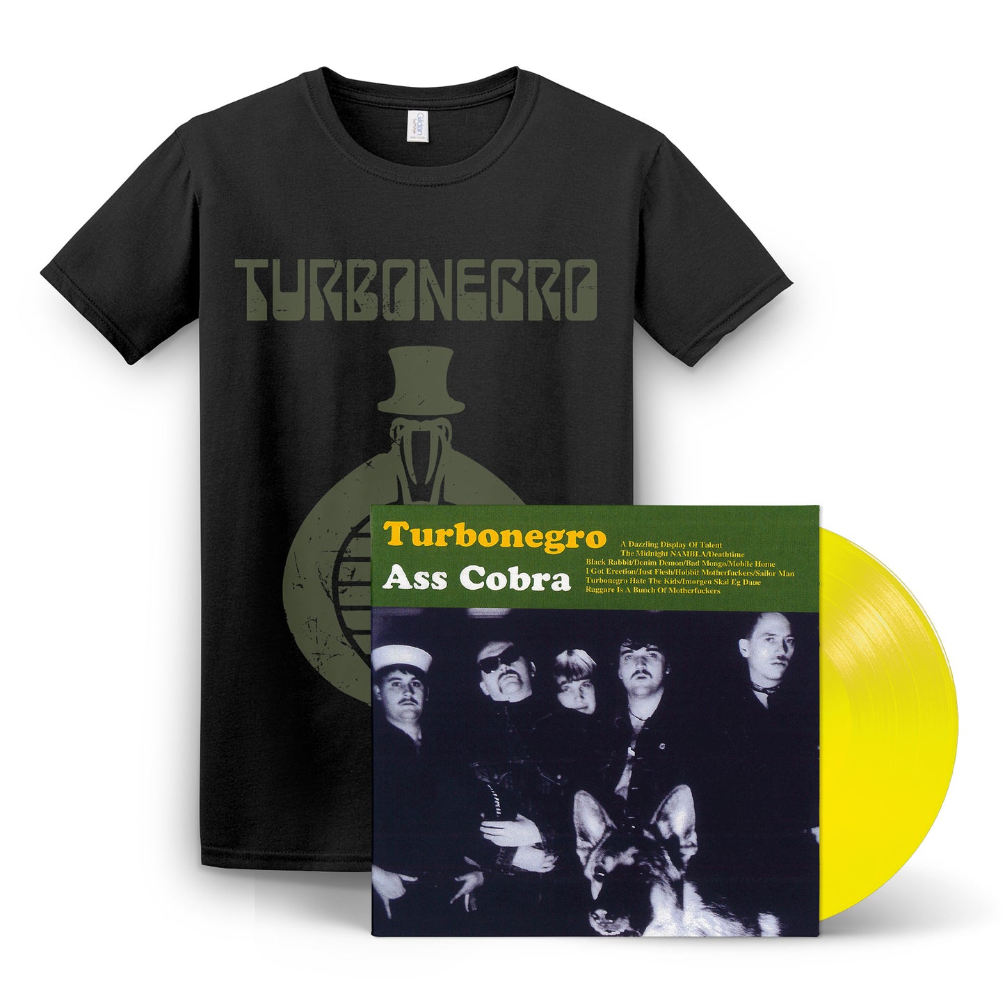 TURBONEGRO - Ass Cobra LP (Transparent Yellow) + T-shirt (Bundle)