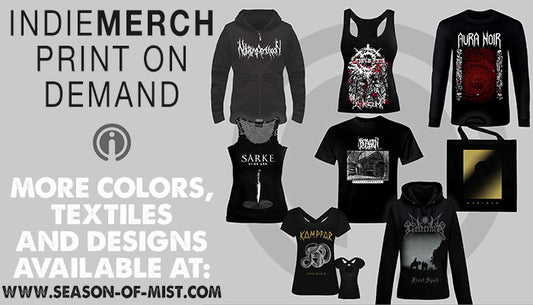 NEW MERCH AVAILABLE ON DEMAND VIA SEASON OF MIST